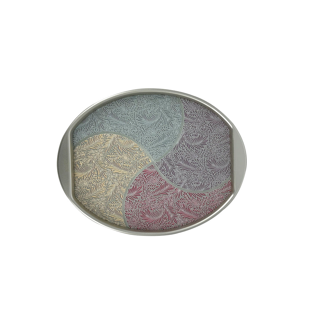BASKILI AHŞAP TEPSİ KESİK OVAL