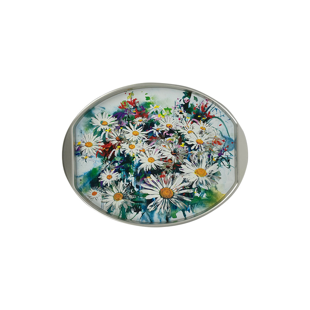BASKILI AHŞAP TEPSİ KESİK OVAL